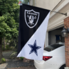Las Vegas Raiders vs Dallas Cowboys House Divided Flag, NFL House Divided Flag