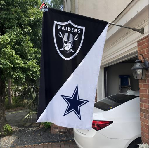 Raiders vs Cowboys House Divided Flag, NFL House Divided Flag