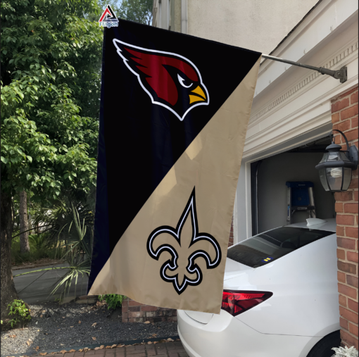 Cardinals vs Saints House Divided Flag, NFL House Divided Flag