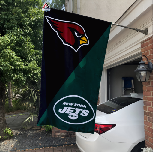 Cardinals vs Jets House Divided Flag, NFL House Divided Flag