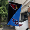 Arizona Cardinals vs Tennessee Titans House Divided Flag, NFL House Divided Flag