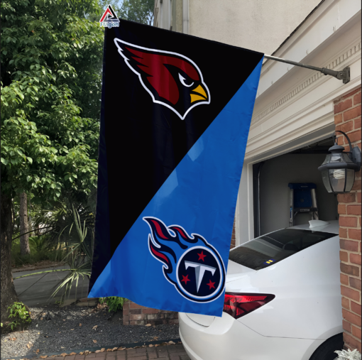 Cardinals vs Titans House Divided Flag, NFL House Divided Flag
