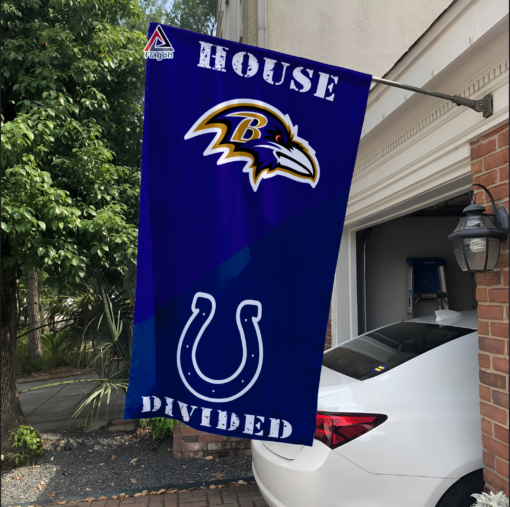 Ravens vs Colts House Divided Flag, NFL House Divided Flag