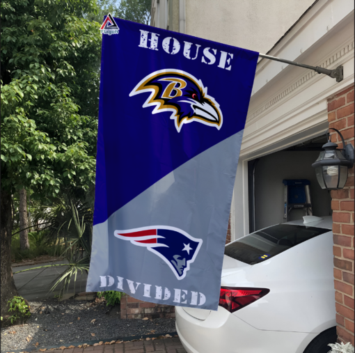 Ravens vs Patriots House Divided Flag, NFL House Divided Flag