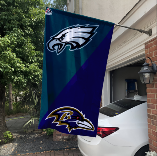 Eagles vs Ravens House Divided Flag, NFL House Divided Flag