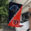 Carolina Panthers vs Cincinnati Bengals House Divided Flag, NFL House Divided Flag