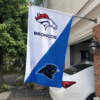 Denver Broncos vs Carolina Panthers House Divided Flag, NFL House Divided Flag