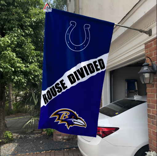 Colts vs Ravens House Divided Flag, NFL House Divided Flag
