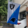 Las Vegas Raiders vs Carolina Panthers House Divided Flag, NFL House Divided Flag