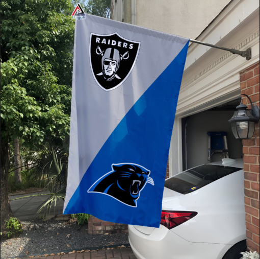 Raiders vs Panthers House Divided Flag, NFL House Divided Flag