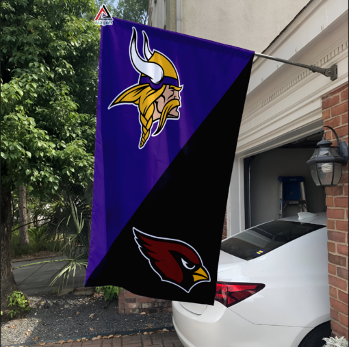 Vikings vs Cardinals House Divided Flag, NFL House Divided Flag