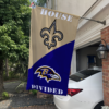 New Orleans Saints vs Baltimore Ravens House Divided Flag, NFL House Divided Flag