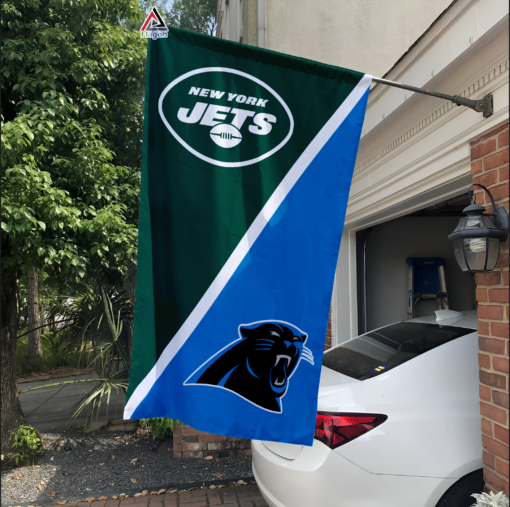 Jets vs Panthers House Divided Flag, NFL House Divided Flag