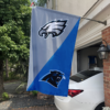Philadelphia Eagles vs Carolina Panthers House Divided Flag, NFL House Divided Flag