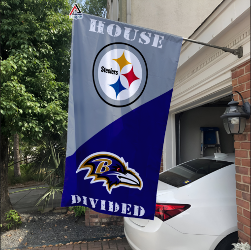 Steelers vs Ravens House Divided Flag, NFL House Divided Flag