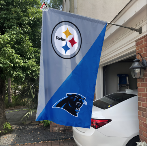 Steelers vs Panthers House Divided Flag, NFL House Divided Flag