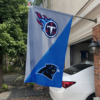 Tennessee Titans vs Carolina Panthers House Divided Flag, NFL House Divided Flag