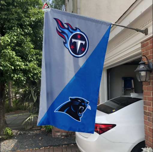 Titans vs Panthers House Divided Flag, NFL House Divided Flag