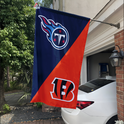 Titans vs Bengals House Divided Flag, NFL House Divided Flag