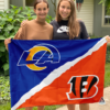 Los Angeles Rams vs Cincinnati Bengals House Divided Flag, NFL House Divided Flag