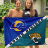 Los Angeles Rams vs Jacksonville Jaguars House Divided Flag, NFL House Divided Flag