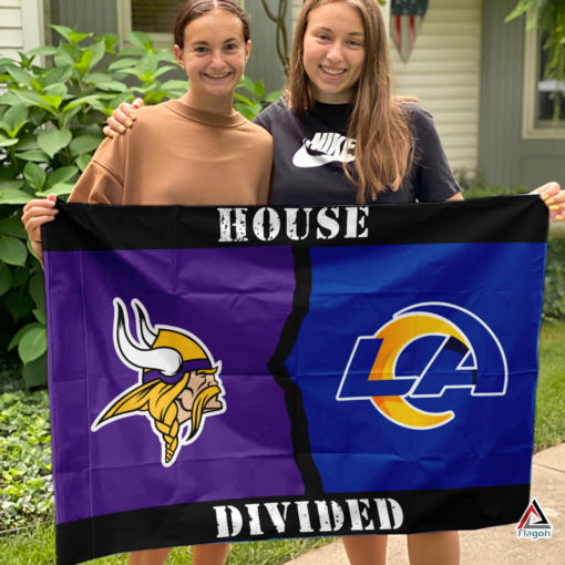 Vikings vs Rams House Divided Flag, NFL House Divided Flag