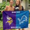 Minnesota Vikings vs Detroit Lions House Divided Flag, NFL House Divided Flag