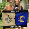 New Orleans Saints vs Los Angeles Rams House Divided Flag, NFL House Divided Flag