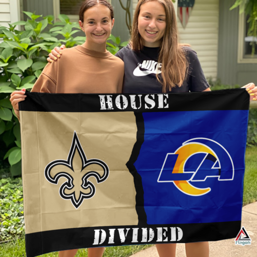 Saints vs Rams House Divided Flag, NFL House Divided Flag