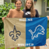 New Orleans Saints vs Detroit Lions House Divided Flag, NFL House Divided Flag