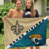 New Orleans Saints vs Jacksonville Jaguars House Divided Flag, NFL House Divided Flag