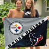 Pittsburgh Steelers vs Houston Texans House Divided Flag, NFL House Divided Flag