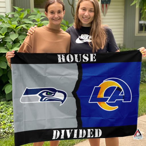 Seahawks vs Rams House Divided Flag, NFL House Divided Flag
