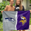 Seattle Seahawks vs Minnesota Vikings House Divided Flag, NFL House Divided Flag
