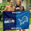 Seattle Seahawks vs Detroit Lions House Divided Flag, NFL House Divided Flag