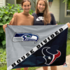 Seattle Seahawks vs Houston Texans House Divided Flag, NFL House Divided Flag