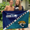 Seattle Seahawks vs Jacksonville Jaguars House Divided Flag, NFL House Divided Flag