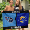 Tennessee Titans vs Los Angeles Rams House Divided Flag, NFL House Divided Flag