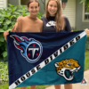 Tennessee Titans vs Jacksonville Jaguars House Divided Flag, NFL House Divided Flag
