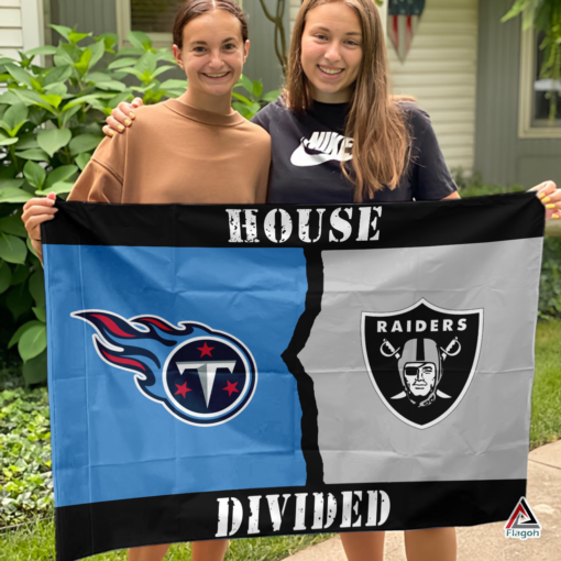 Titans vs Raiders House Divided Flag, NFL House Divided Flag