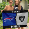 Buffalo Bills vs Las Vegas Raiders House Divided Flag, NFL House Divided Flag