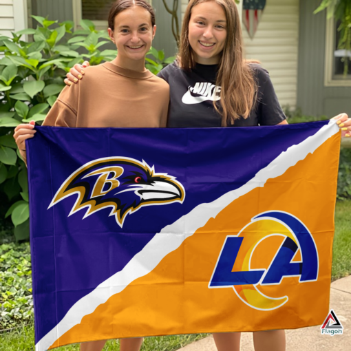 Ravens vs Rams House Divided Flag, NFL House Divided Flag