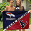 Denver Broncos vs Houston Texans House Divided Flag, NFL House Divided Flag