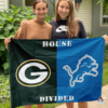 Green Bay Packers vs Detroit Lions House Divided Flag, NFL House Divided Flag