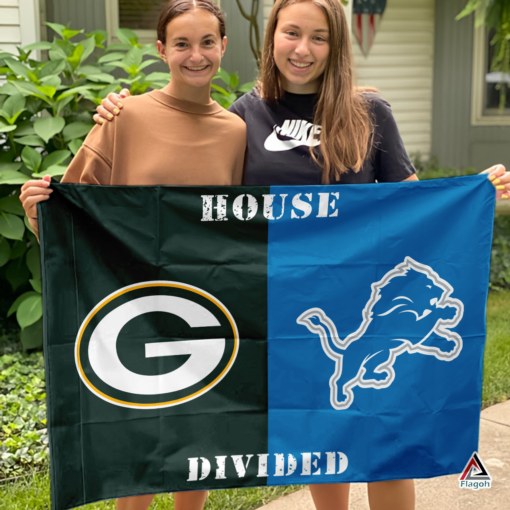 Packers vs Lions House Divided Flag, NFL House Divided Flag
