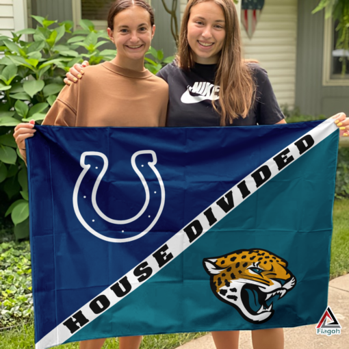 Colts vs Jaguars House Divided Flag, NFL House Divided Flag