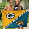Green Bay Packers vs Jacksonville Jaguars House Divided Flag, NFL House Divided Flag