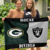 Green Bay Packers vs Las Vegas Raiders House Divided Flag, NFL House Divided Flag