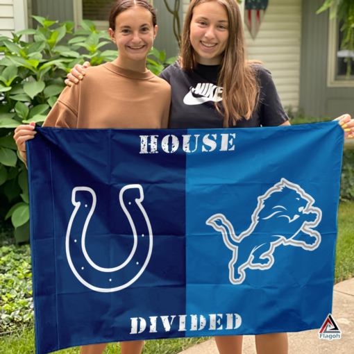 Colts vs Lions House Divided Flag, NFL House Divided Flag