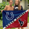 Indianapolis Colts vs Houston Texans House Divided Flag, NFL House Divided Flag